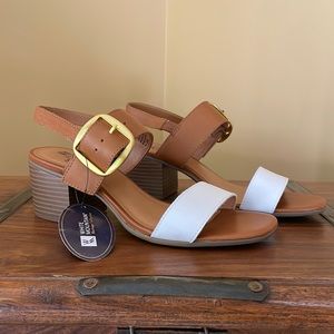 White Mountain Lamar sandal 9 med cognac/white